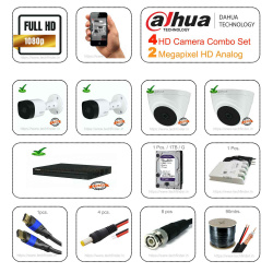 Dahua 2Megapixel HDCVI 4 CCTV Camera Setup Combo Kit